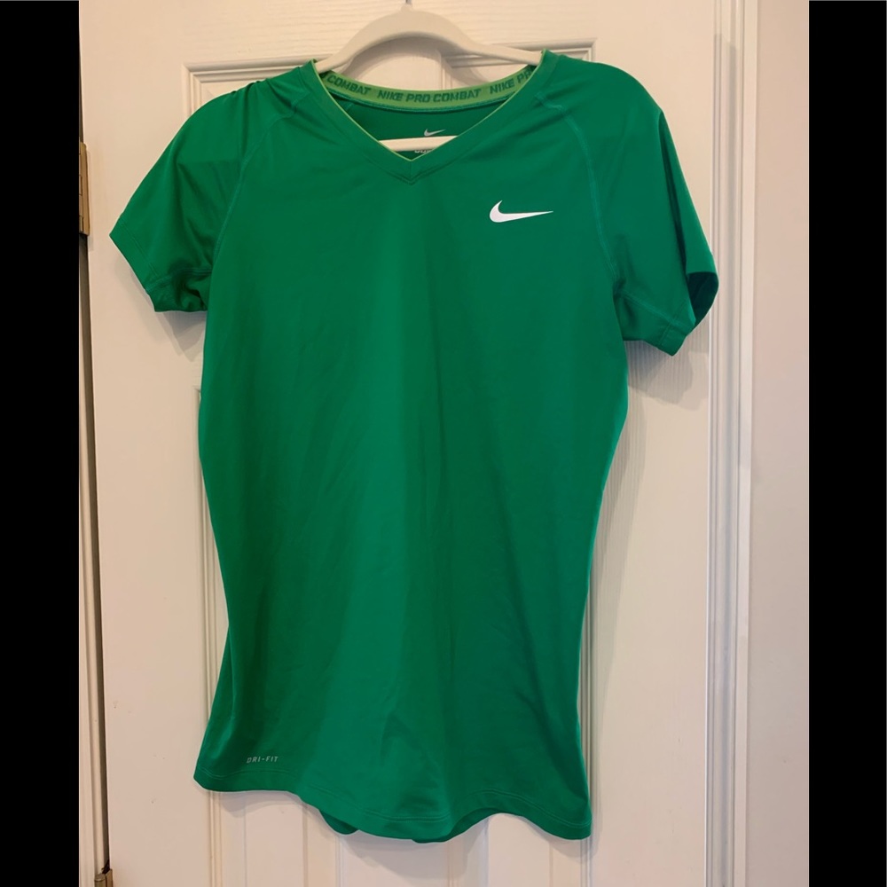 Nike Green Pro Combat Fitted Shirt